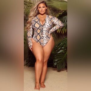 Miami Art Long Sleeve One Piece Swimsuit